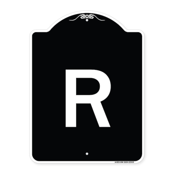 Signmission Sign with Letter R Heavy-Gauge Aluminum Architectural Sign, 24" x 18", BW-1824-22930 A-DES-BW-1824-22930 - main
